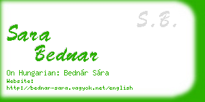 sara bednar business card